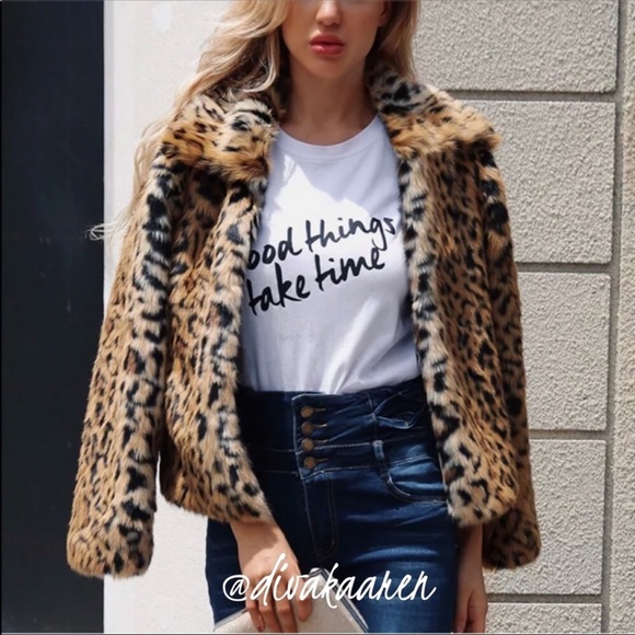 LAST ONE! Faux Fur Leopard Coat/Jacket - Picture 5 of 8
